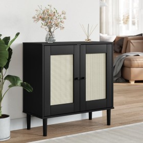 SENJA sideboard rattan look black pine wood 80x35x80 cm by , Sideboards - Ref: Foro24-358033, Price: 123,25 €, Discount: %