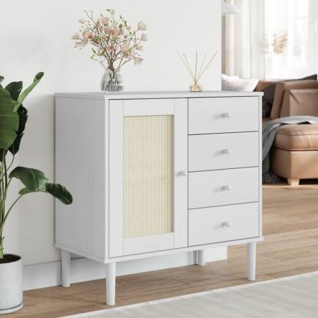 SENJA sideboard rattan look white pine wood 80x40x80 cm by , Sideboards - Ref: Foro24-358038, Price: 100,99 €, Discount: %