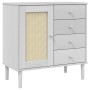 SENJA sideboard rattan look white pine wood 80x40x80 cm by , Sideboards - Ref: Foro24-358038, Price: 100,55 €, Discount: %