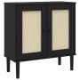 SENJA sideboard rattan look black pine wood 80x35x80 cm by , Sideboards - Ref: Foro24-358033, Price: 123,03 €, Discount: %