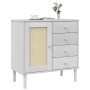 SENJA sideboard rattan look white pine wood 80x40x80 cm by , Sideboards - Ref: Foro24-358038, Price: 100,55 €, Discount: %