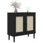 SENJA sideboard rattan look black pine wood 80x35x80 cm by , Sideboards - Ref: Foro24-358033, Price: 123,03 €, Discount: %