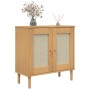 Aparador SENJA aspecto de ratán madera pino marrón 80x35x80 cm de , Aparadores - Ref: Foro24-358031, Precio: 82,07 €, Descuen...