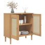 Aparador SENJA aspecto de ratán madera pino marrón 80x35x80 cm de , Aparadores - Ref: Foro24-358031, Precio: 82,07 €, Descuen...