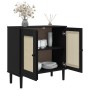 SENJA sideboard rattan look black pine wood 80x35x80 cm by , Sideboards - Ref: Foro24-358033, Price: 123,03 €, Discount: %