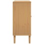 Aparador SENJA aspecto de ratán madera pino marrón 80x35x80 cm de , Aparadores - Ref: Foro24-358031, Precio: 82,07 €, Descuen...