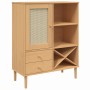 Aparador alto SENJA aspecto de ratán madera marrón 90x40x112 cm de , Aparadores - Ref: Foro24-358052, Precio: 136,00 €, Descu...