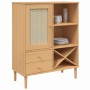 Aparador alto SENJA aspecto de ratán madera marrón 90x40x112 cm de , Aparadores - Ref: Foro24-358052, Precio: 136,00 €, Descu...