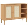 Aparador SENJA aspecto de ratán madera pino marrón 112x40x80 cm de , Aparadores - Ref: Foro24-358028, Precio: 118,99 €, Descu...