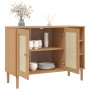 Aparador SENJA aspecto de ratán madera pino marrón 112x40x80 cm de , Aparadores - Ref: Foro24-358028, Precio: 118,99 €, Descu...