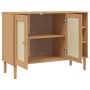 Aparador SENJA aspecto de ratán madera pino marrón 112x40x80 cm de , Aparadores - Ref: Foro24-358028, Precio: 118,99 €, Descu...