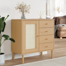 SENJA sideboard rattan look brown pine wood 80x40x80 cm by , Sideboards - Ref: Foro24-358037, Price: 100,55 €, Discount: %