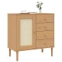 SENJA sideboard rattan look brown pine wood 80x40x80 cm by , Sideboards - Ref: Foro24-358037, Price: 100,55 €, Discount: %