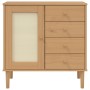 Aparador SENJA aspecto de ratán madera pino marrón 80x40x80 cm de , Aparadores - Ref: Foro24-358037, Precio: 101,74 €, Descue...