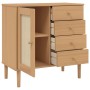 Aparador SENJA aspecto de ratán madera pino marrón 80x40x80 cm de , Aparadores - Ref: Foro24-358037, Precio: 101,74 €, Descue...