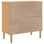 Aparador SENJA aspecto de ratán madera pino marrón 80x40x80 cm de , Aparadores - Ref: Foro24-358037, Precio: 100,55 €, Descue...