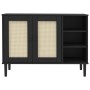 SENJA sideboard rattan look black pine wood 112x40x80 cm by , Sideboards - Ref: Foro24-358030, Price: 153,07 €, Discount: %