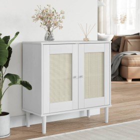 SENJA sideboard rattan look white pine wood 80x35x80 cm by , Sideboards - Ref: Foro24-358032, Price: 81,72 €, Discount: %