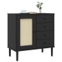 SENJA sideboard rattan look black pine wood 80x40x80 cm by , Sideboards - Ref: Foro24-358039, Price: 100,55 €, Discount: %