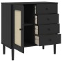 SENJA sideboard rattan look black pine wood 80x40x80 cm by , Sideboards - Ref: Foro24-358039, Price: 100,55 €, Discount: %