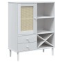 Aparador alto SENJA aspecto de ratán madera blanco 90x40x112 cm de , Aparadores - Ref: Foro24-358053, Precio: 136,00 €, Descu...