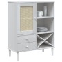 Aparador alto SENJA aspecto de ratán madera blanco 90x40x112 cm de , Aparadores - Ref: Foro24-358053, Precio: 136,00 €, Descu...