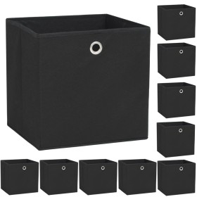 Storage boxes 10 pcs non-woven textile 32x32x32 cm black by vidaXL, Storage baskets - Ref: Foro24-245746, Price: 48,67 €, Dis...