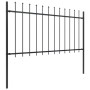 Garden fence with black steel spear points 5.1x1 m by , fence panels - Ref: Foro24-277613, Price: 269,67 €, Discount: %