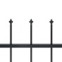 Garden fence with black steel spear points 5.1x1 m by , fence panels - Ref: Foro24-277613, Price: 269,67 €, Discount: %