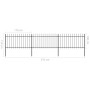 Garden fence with black steel spear points 5.1x1 m by , fence panels - Ref: Foro24-277613, Price: 269,67 €, Discount: %