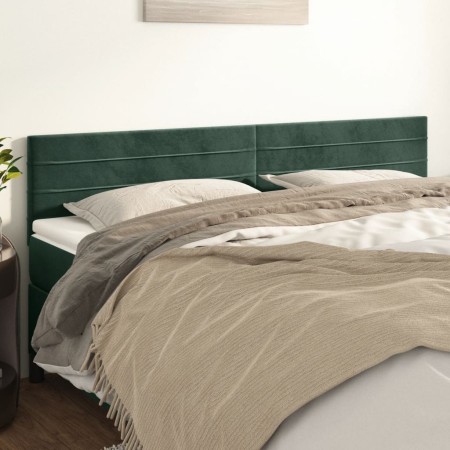 Cabeceros 2 unidades de terciopelo verde oscuro 80x5x78/88 cm de , Cabeceros y pies de cama - Ref: Foro24-346169, Precio: 65,...