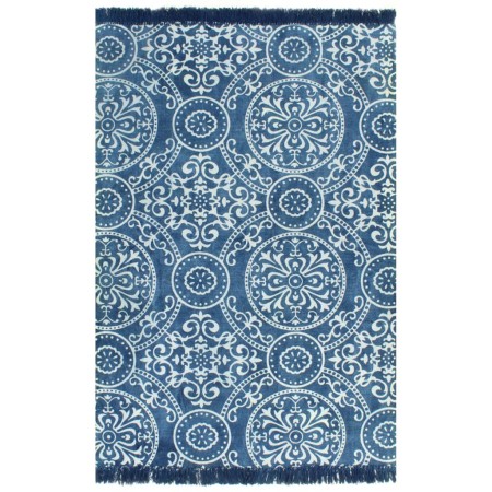 Kelim-Baumwollteppich 120x180 cm blau bedruckt von vidaXL, Teppiche - Ref: Foro24-246555, Preis: 31,80 €, Rabatt: %