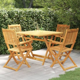 Folding garden dining table 5 pieces solid acacia wood by , Garden sets - Ref: Foro24-3058261, Price: 341,99 €, Discount: %