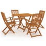 5-teiliges faltbares Garten-Esszimmer massives Akazienholz von , Gartensets - Ref: Foro24-3058261, Preis: 337,20 €, Rabatt: %