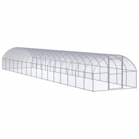 Galvanized steel outdoor chicken coop 3x16x2 m by , Cages and habitats for small animals - Ref: Foro24-3095469, Price: 954,99...