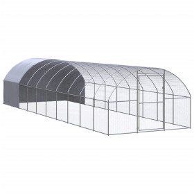 Outdoor galvanized steel chicken coop 3x10x2 m by , Cages and habitats for small animals - Ref: Foro24-3095476, Price: 562,99...