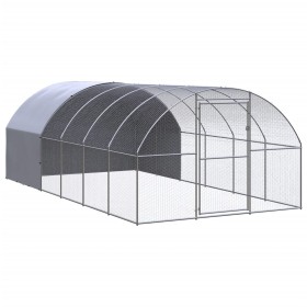 Outdoor galvanized steel chicken coop 3x6x2 m by , Cages and habitats for small animals - Ref: Foro24-3095474, Price: 413,02 ...