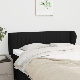 Black fabric headboard 147x23x78/88 cm by , Headboards and footboards - Ref: Foro24-3117382, Price: 67,38 €, Discount: %