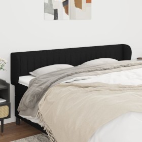 Black fabric headboard 203x23x78/88 cm by , Headboards and footboards - Ref: Foro24-3117406, Price: 65,33 €, Discount: %