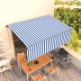 Automatic retractable awning with blind 4.5x3 m blue and white by vidaXL, Awnings - Ref: Foro24-3069446, Price: 466,03 €, Dis...