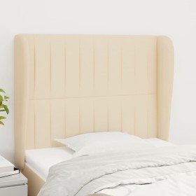 Headboard with cream fabric ears 103x23x118/128 cm by , Headboards and footboards - Ref: Foro24-3118189, Price: 80,48 €, Disc...