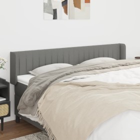 Dark gray fabric headboard 203x16x78/88 cm by , Headboards and footboards - Ref: Foro24-3119029, Price: 82,99 €, Discount: %