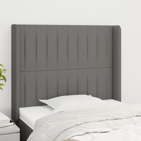 Cabecero con orejas de tela gris oscuro 83x16x118/128 cm de , Cabeceros y pies de cama - Ref: Foro24-3119793, Precio: 70,99 €...