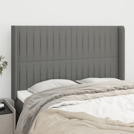 Headboard with dark gray fabric ears 147x16x118/128 cm by , Headboards and footboards - Ref: Foro24-3119817, Price: 119,94 €,...