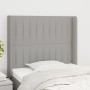 Cabecero con orejas de tela gris claro 103x16x118/128 cm de , Cabeceros y pies de cama - Ref: Foro24-3119808, Precio: 76,71 €...