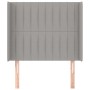 Headboard with light gray fabric ears 103x16x118/128 cm by , Headboards and footboards - Ref: Foro24-3119808, Price: 76,81 €,...