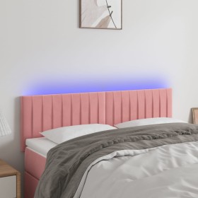 Cabecero con LED de terciopelo rosa 144x5x78/88 cm de , Cabeceros y pies de cama - Ref: Foro24-3121903, Precio: 62,99 €, Desc...