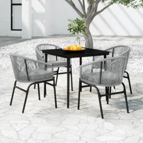 5-teiliges graues Garten-Ess-Set aus synthetischem Rattan von vidaXL, Gartensets - Ref: Foro24-3099252, Preis: 455,99 €, Raba...