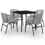 5-Piece Gray Synthetic Rattan Garden Dining Set by vidaXL, Garden sets - Ref: Foro24-3099252, Price: 455,99 €, Discount: %