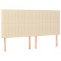 Headboard with LED lights cream fabric 160x5x118/128 cm by , Headboards and footboards - Ref: Foro24-3122673, Price: 125,20 €...